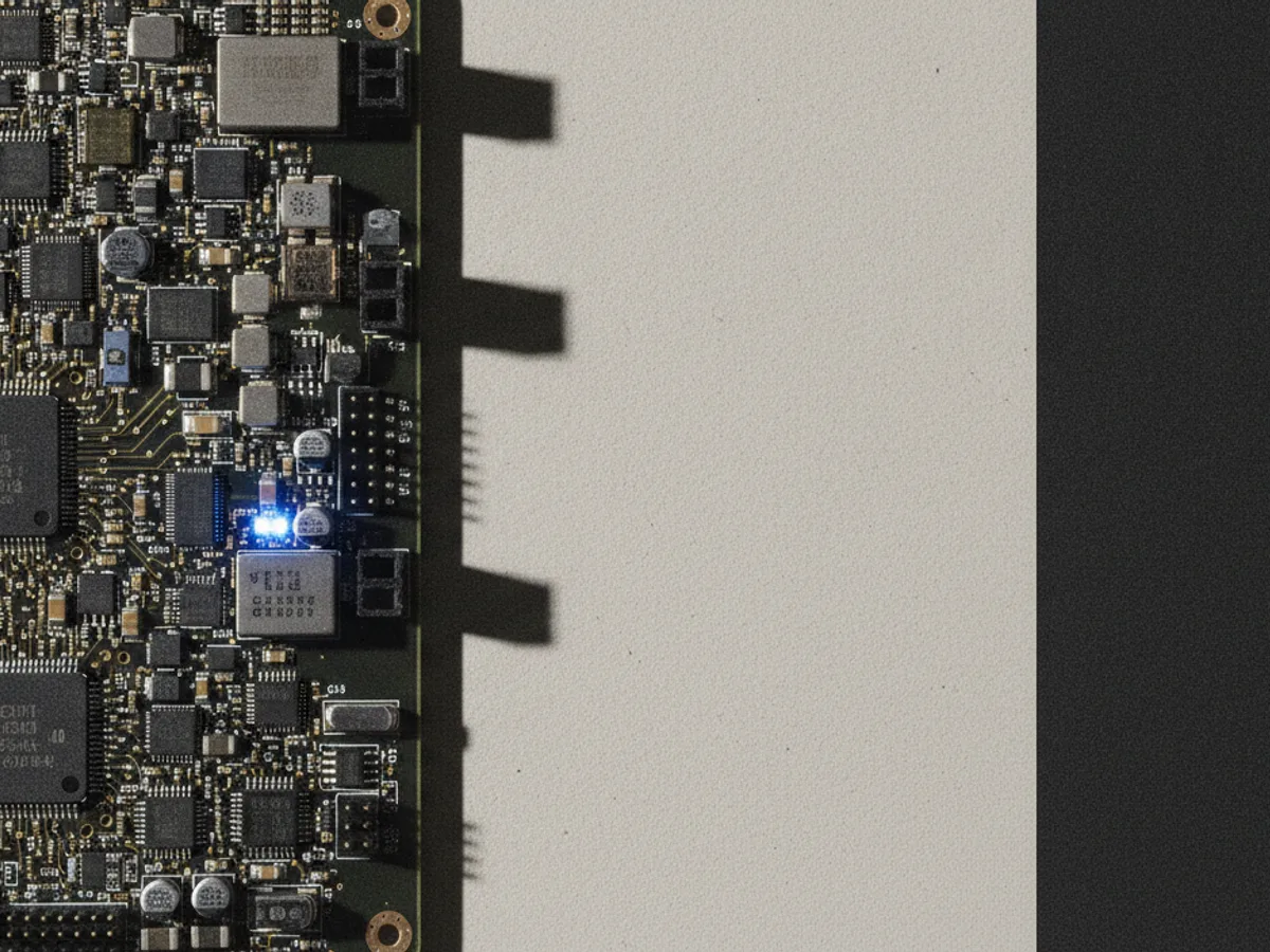 Nahaufnahme einer bestückten Leiterplatte aus der Hardware-Entwicklung